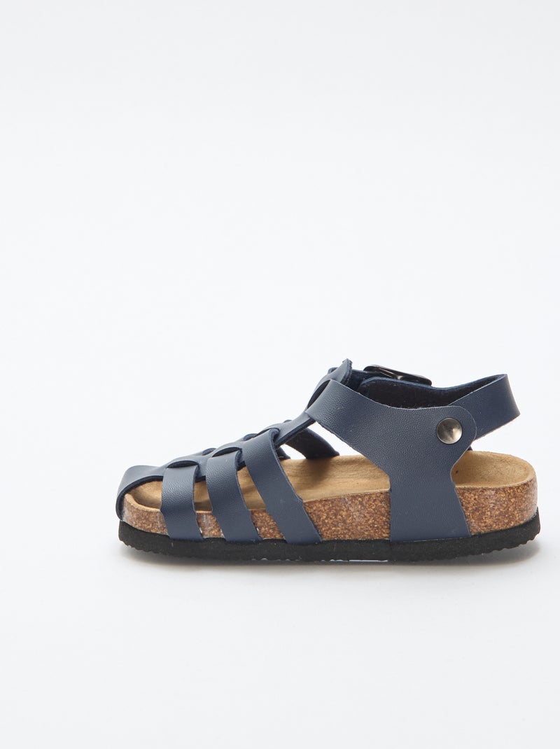 Sandalo stampato tinta unita con cinturini Blu - Kiabi