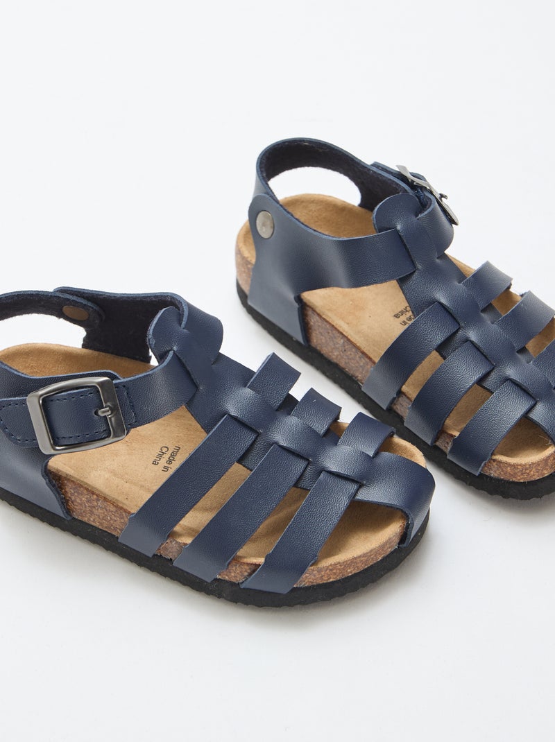 Sandalo stampato tinta unita con cinturini Blu - Kiabi