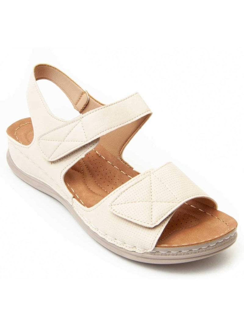 Sandalo Zeppa Materiale Sintetico Montevita Beige - Kiabi