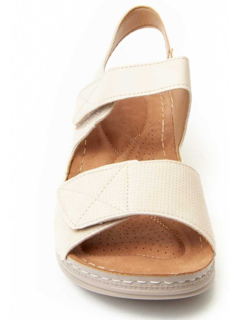 Sandalo Zeppa Materiale Sintetico Montevita Beige - Kiabi