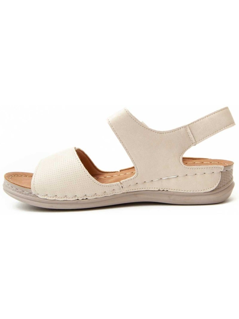 Sandalo Zeppa Materiale Sintetico Montevita Beige - Kiabi
