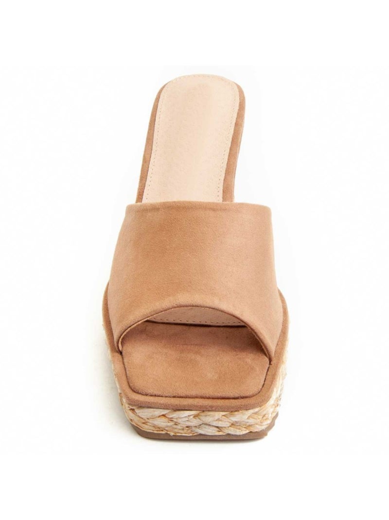Sandalo Zeppa Materiale Sintetico Montevita Marrone - Kiabi