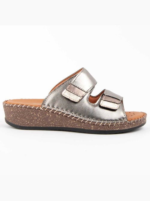 Sandalo Zeppa Pelle Naturale Purapiel - Kiabi