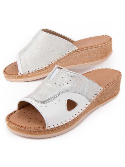 Sandalo Zeppa Pelle Naturale Purapiel - Kiabi