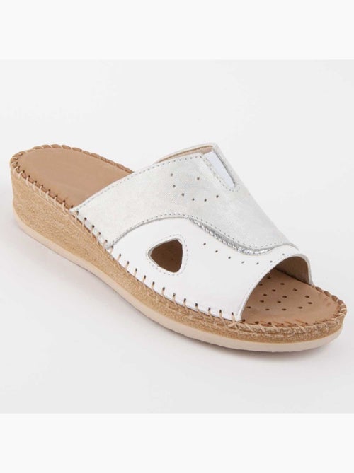 Sandalo Zeppa Pelle Naturale Purapiel - Kiabi