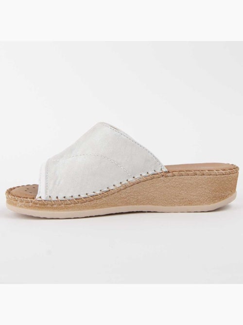 Sandalo Zeppa Pelle Naturale Purapiel - Kiabi