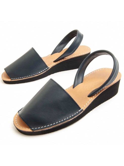 Sandalo Zeppa Pelle Naturale Purapiel - Kiabi