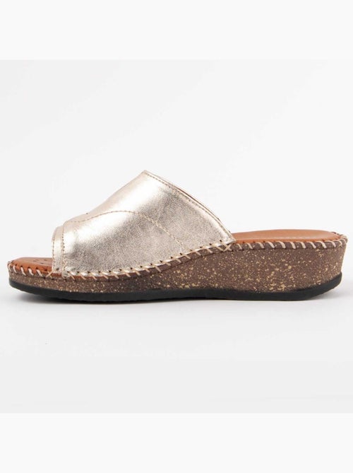 Sandalo Zeppa Pelle Naturale Purapiel - Kiabi