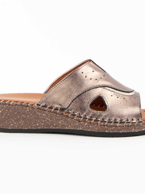 Sandalo Zeppa Pelle Naturale Purapiel - Kiabi