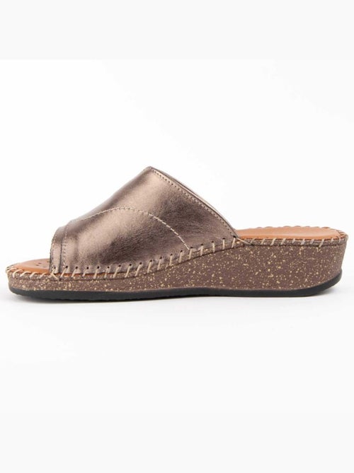 Sandalo Zeppa Pelle Naturale Purapiel - Kiabi