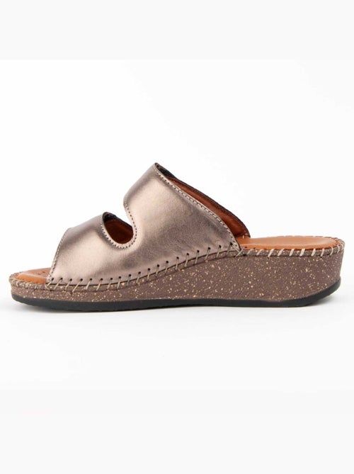 Sandalo Zeppa Pelle Naturale Purapiel - Kiabi