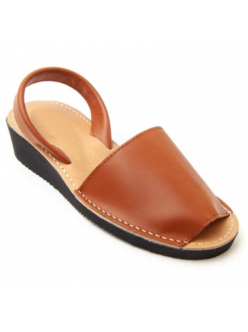 Sandalo Zeppa Pelle Naturale Purapiel - Kiabi