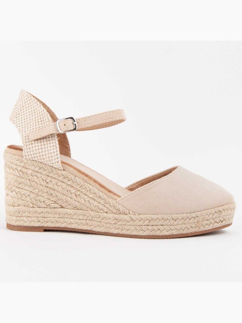 Sandalo Zeppa Tessuto Montevita Beige - Kiabi