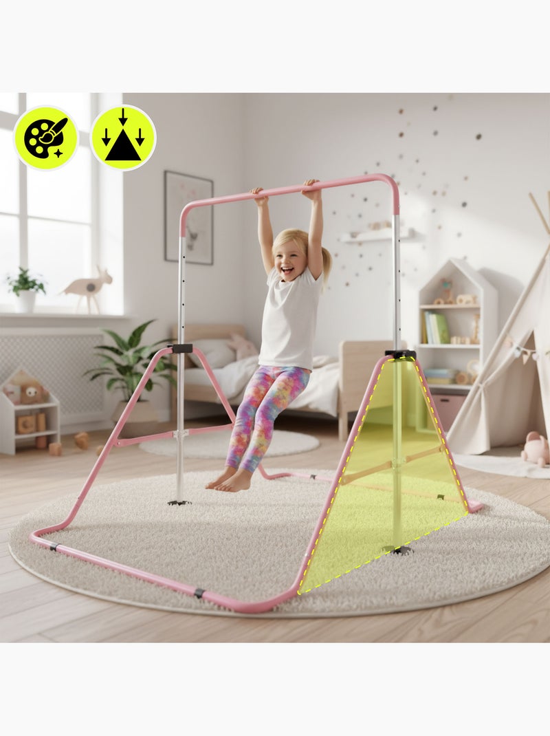 Sbarra da ginnastica regolabile e pieghevole hypermotion per bambini Rosa - Kiabi