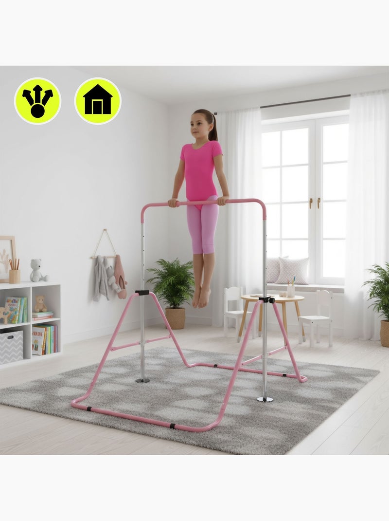 Sbarra da ginnastica regolabile e pieghevole hypermotion per bambini Rosa - Kiabi