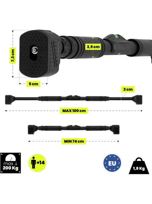 Sbarra per trazioni regolabile HyperMotion 74-100 cm – 200 kg - Kiabi