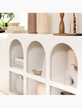 Scaffale con 6 nicchie in legno