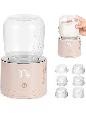 Scaldabiberon senza fili LIONELO Thermup - 180 ml - 90 ml in 3 min - 37-50 °C - Adattatori universal