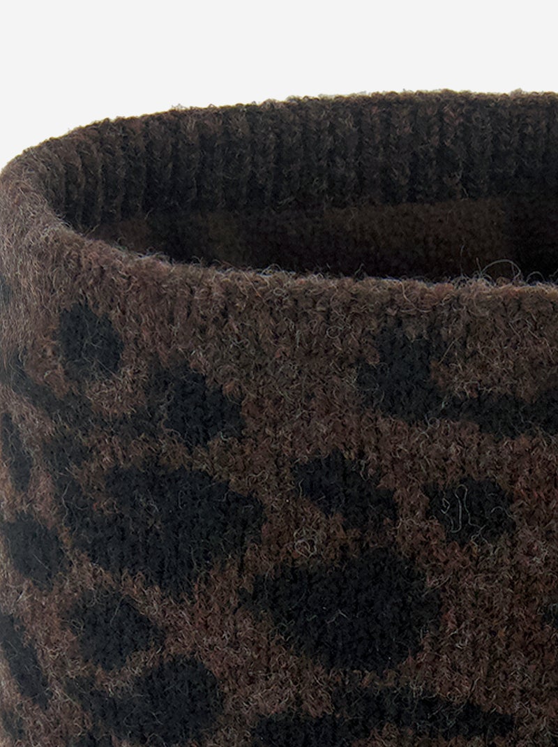 Scaldacollo in maglia con fodera in pile Marrone - Kiabi