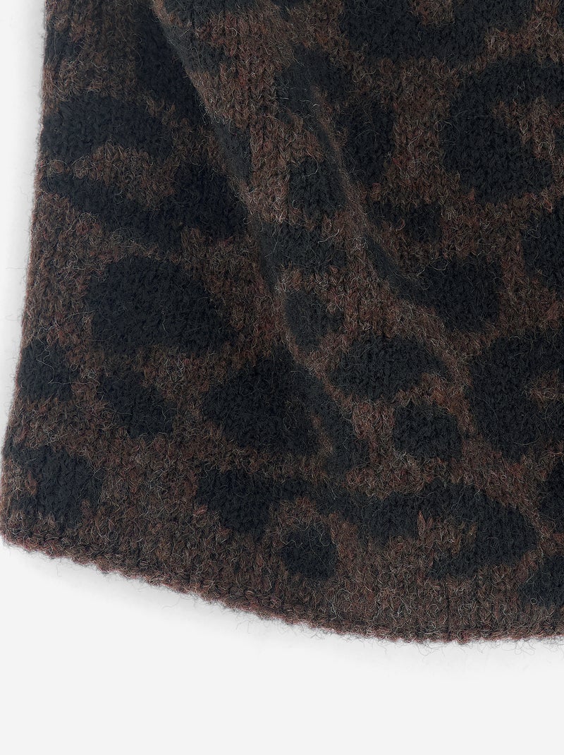 Scaldacollo in maglia con fodera in pile Marrone - Kiabi