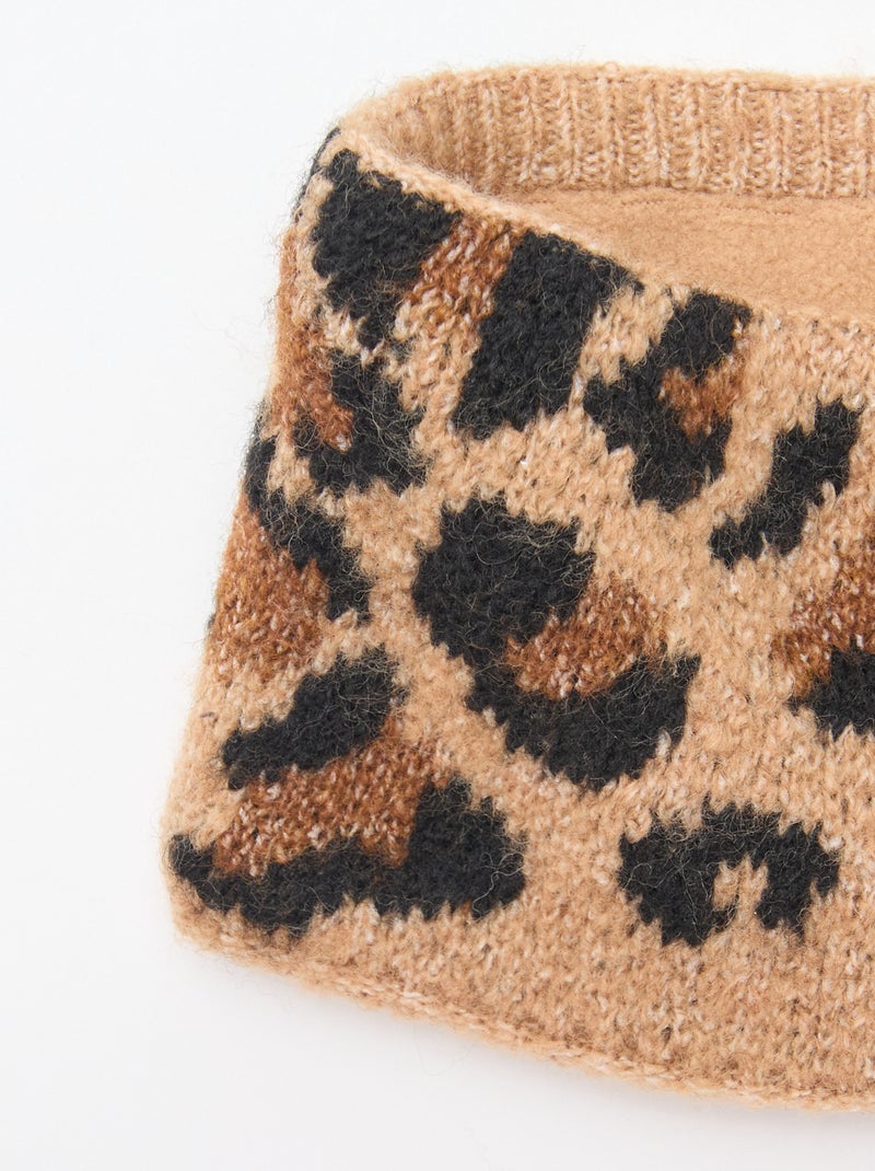 Scaldacollo in maglia leopardata Marrone - Kiabi