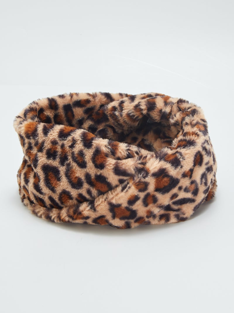 Scaldacollo incrociato leopardato MARRONE - Kiabi