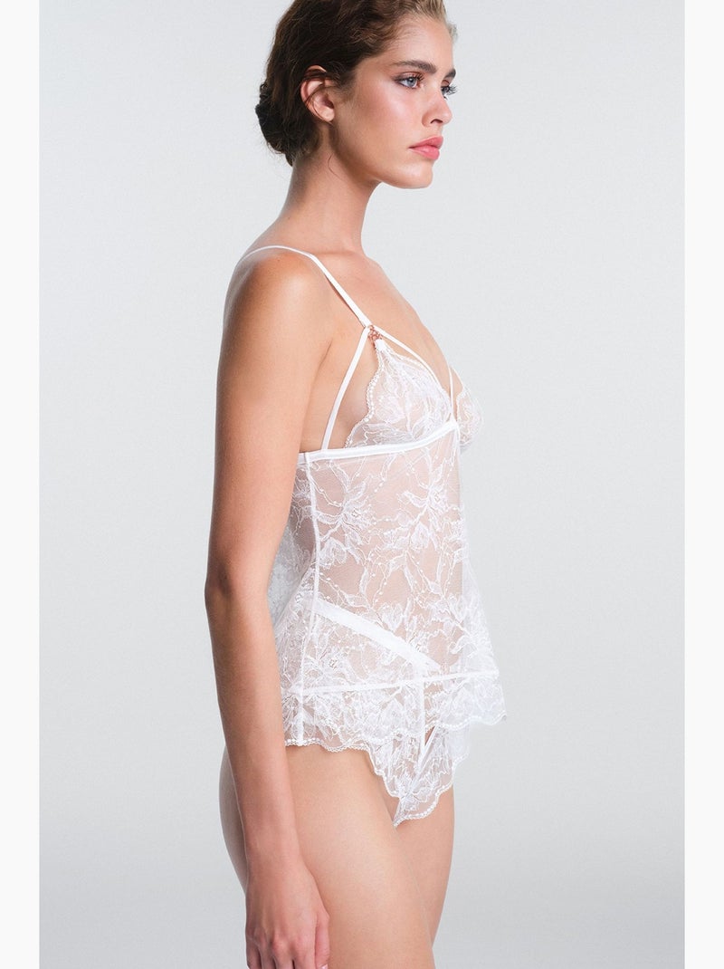 Scarlett floreale in pizzo, teddy con scollo a v e senza ferretto penti Bianco sporco - Kiabi