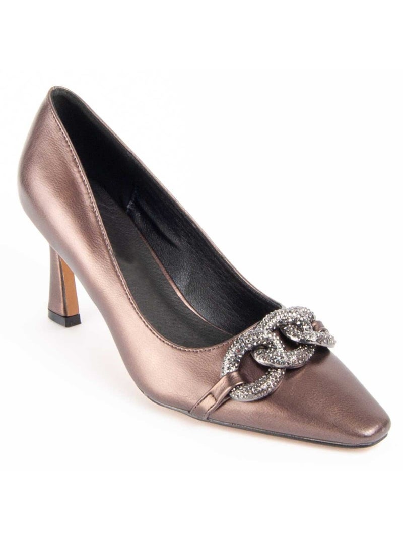 Scarpa Con Tacco Materiale Sintetico E Tessile Montevita Marrone - Kiabi