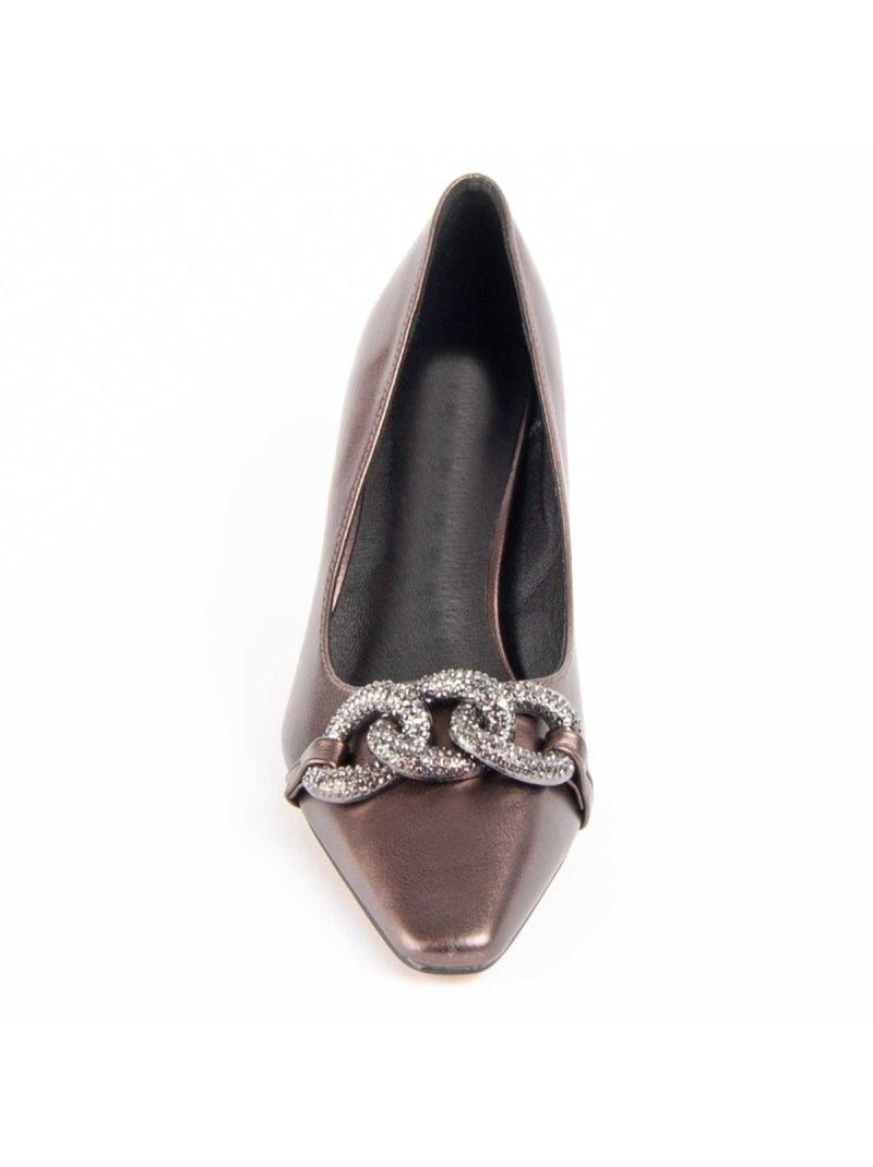 Scarpa Con Tacco Materiale Sintetico E Tessile Montevita Marrone - Kiabi