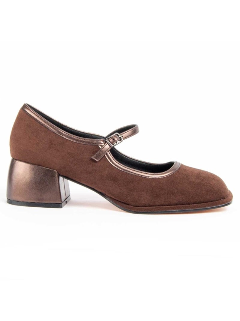 Scarpa Con Tacco Materiale Sintetico E Tessile Montevita Marrone - Kiabi