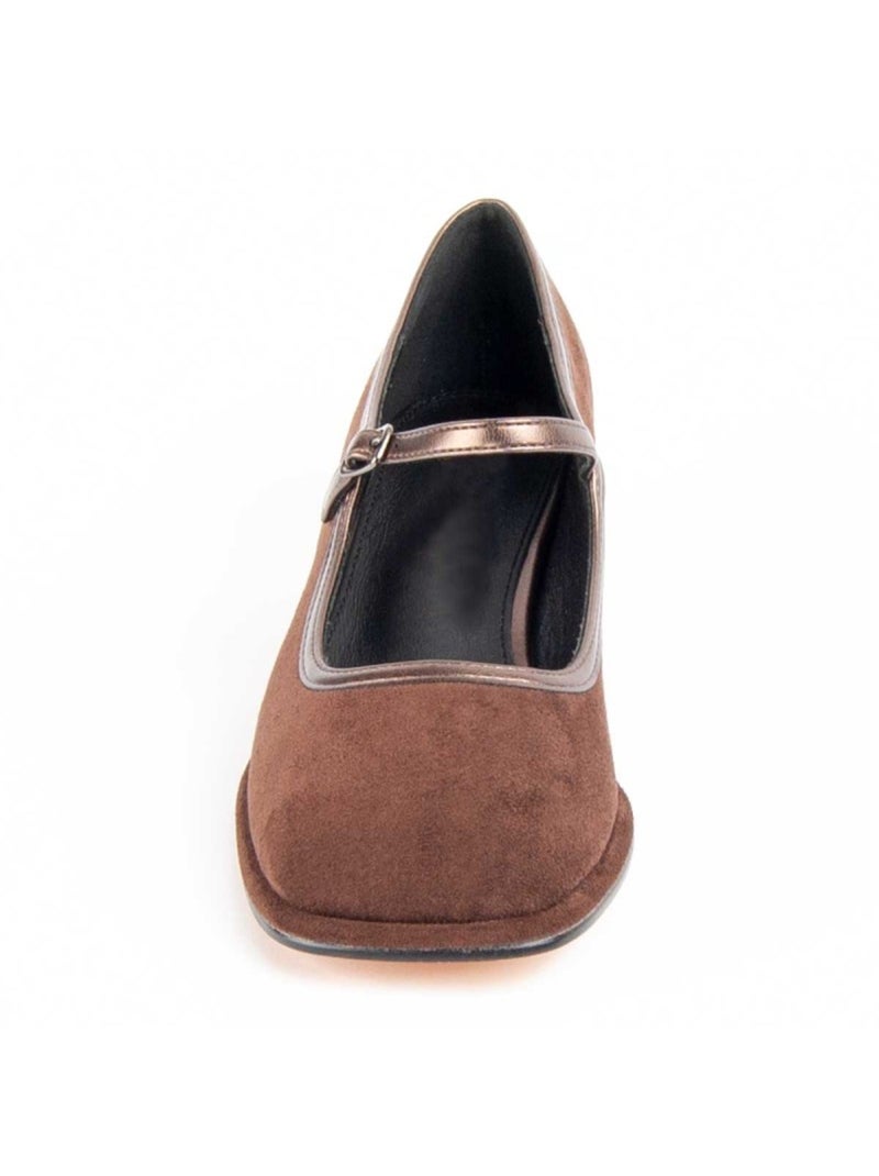 Scarpa Con Tacco Materiale Sintetico E Tessile Montevita Marrone - Kiabi