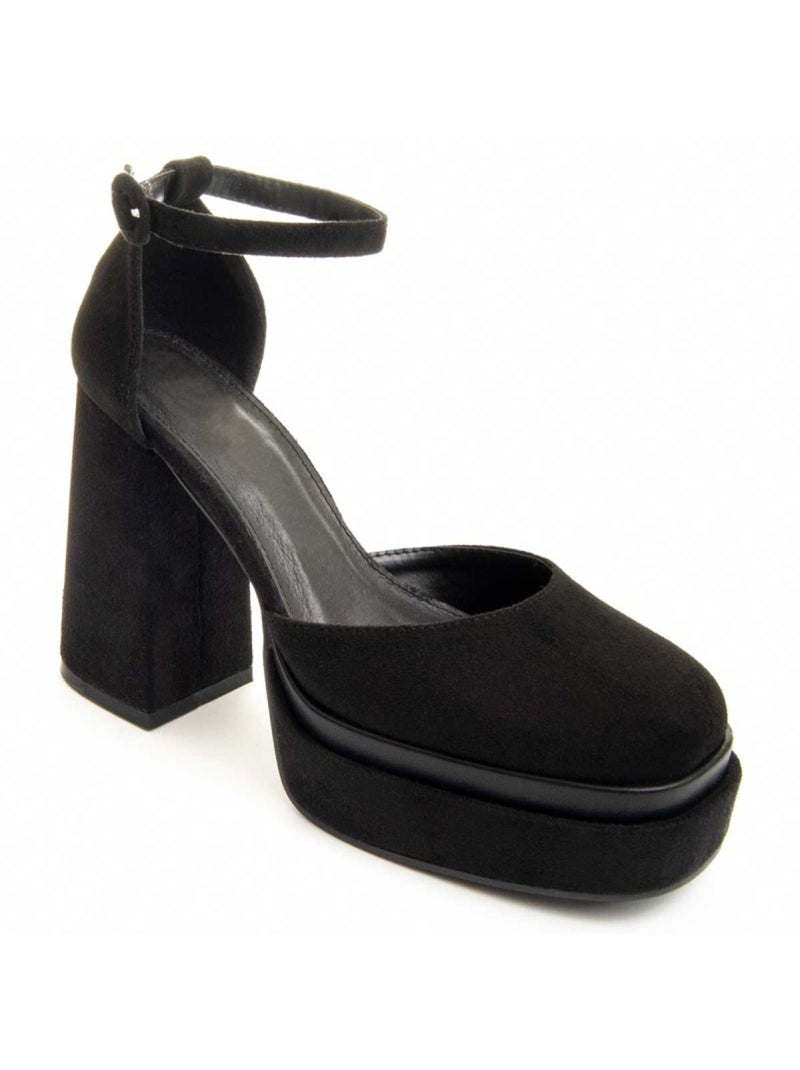 Scarpa Con Tacco Materiale Sintetico E Tessile Montevita Nero - Kiabi