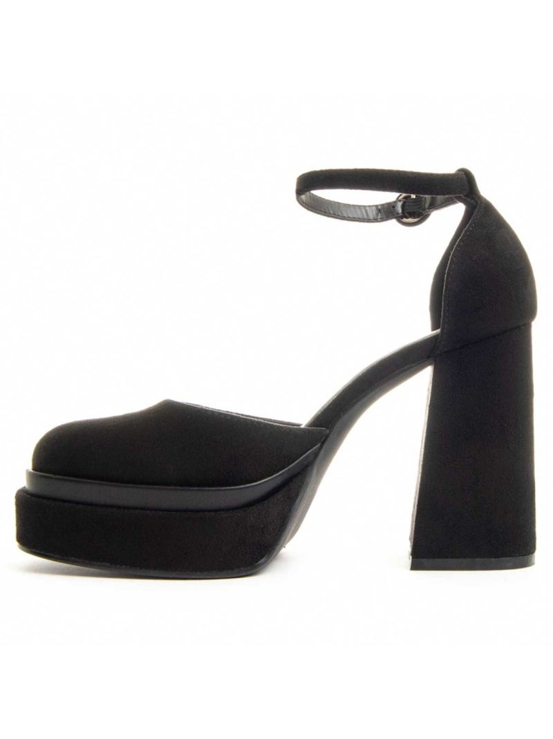 Scarpa Con Tacco Materiale Sintetico E Tessile Montevita Nero - Kiabi
