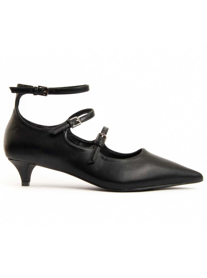 Scarpa Con Tacco Materiale Sintetico E Tessile Montevita Nero - Kiabi