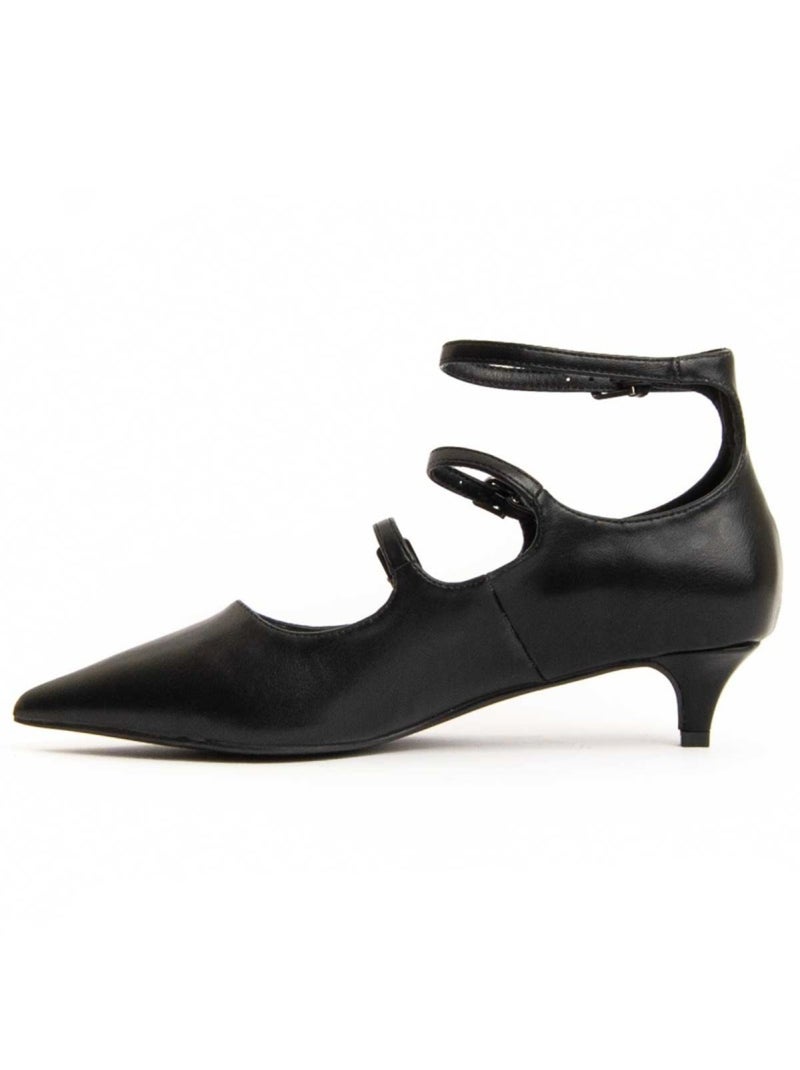 Scarpa Con Tacco Materiale Sintetico E Tessile Montevita Nero - Kiabi