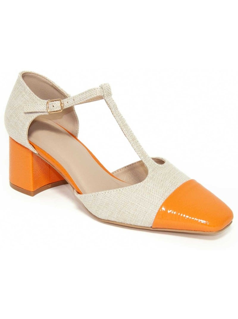 Scarpa Con Tacco Materiale Sintetico Montevita Arancione - Kiabi