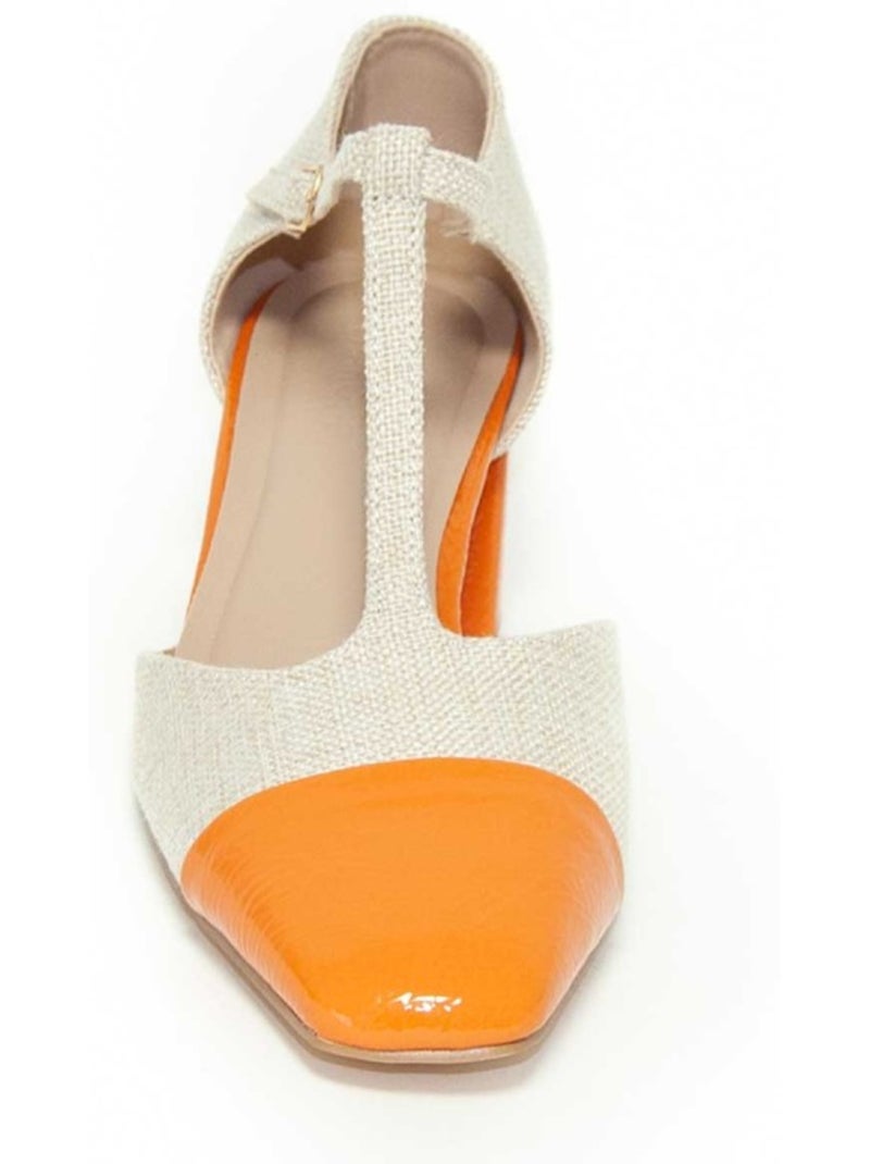 Scarpa Con Tacco Materiale Sintetico Montevita Arancione - Kiabi