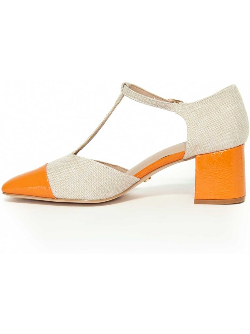 Scarpa Con Tacco Materiale Sintetico Montevita Arancione - Kiabi