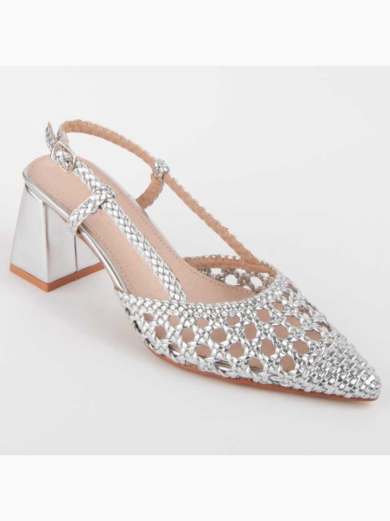 Scarpa Con Tacco Materiale Sintetico Montevita Argento - Kiabi