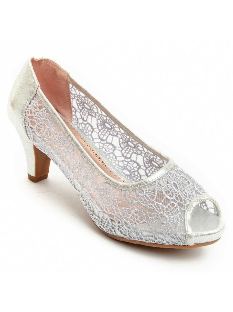 Scarpa Con Tacco Materiale Sintetico Montevita Argento - Kiabi