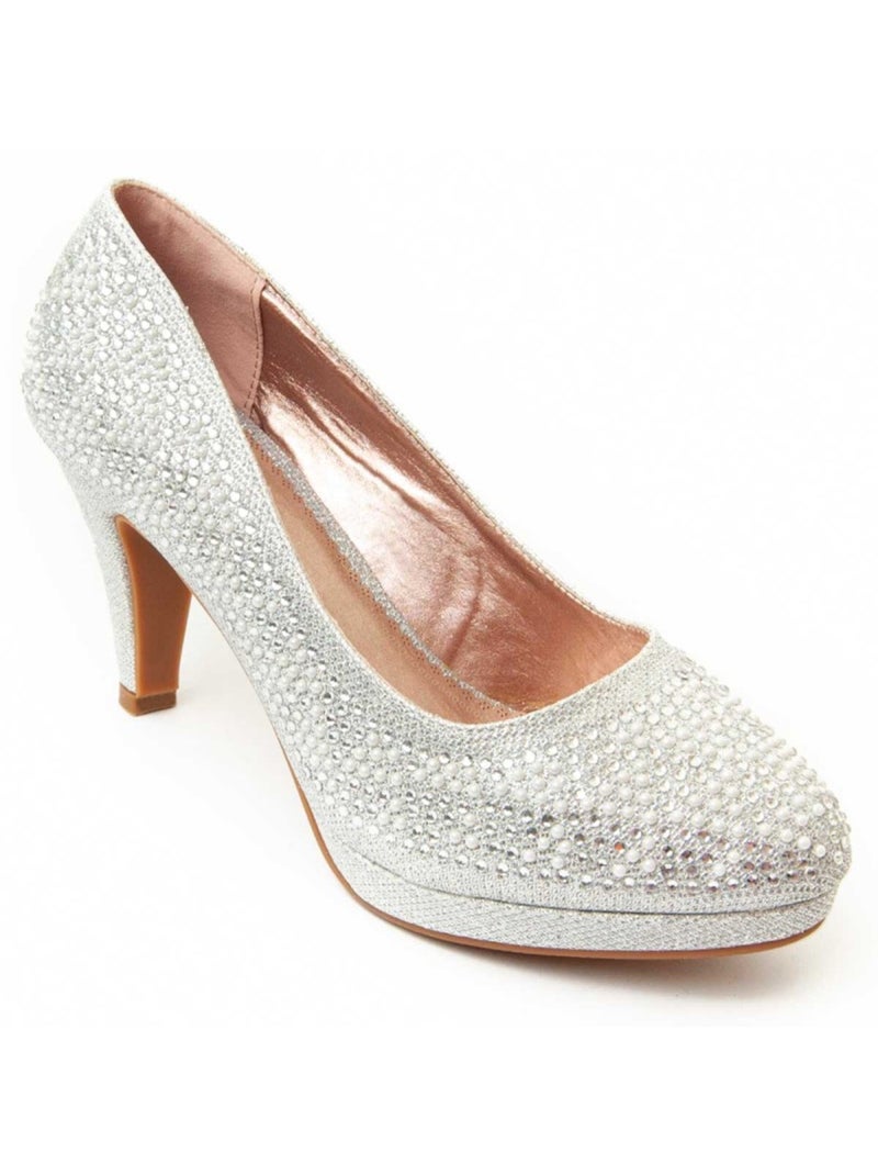 Scarpa Con Tacco Materiale Sintetico Montevita Argento - Kiabi