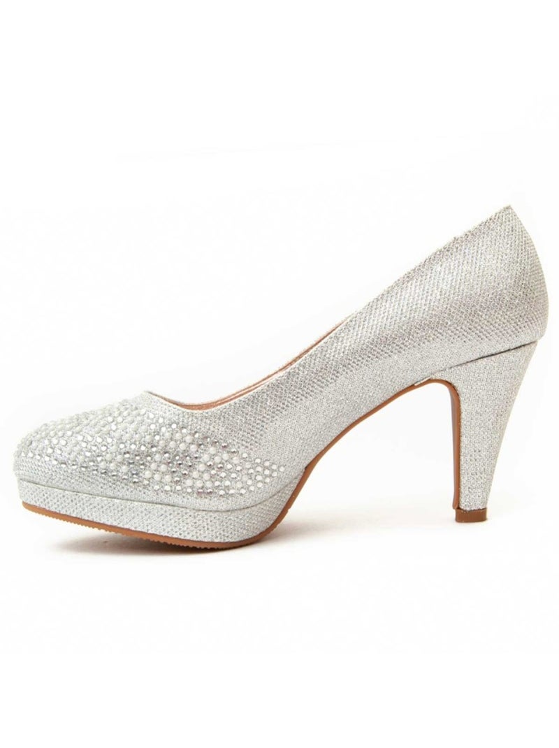 Scarpa Con Tacco Materiale Sintetico Montevita Argento - Kiabi