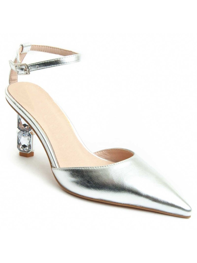 Scarpa Con Tacco Materiale Sintetico Montevita Argento - Kiabi