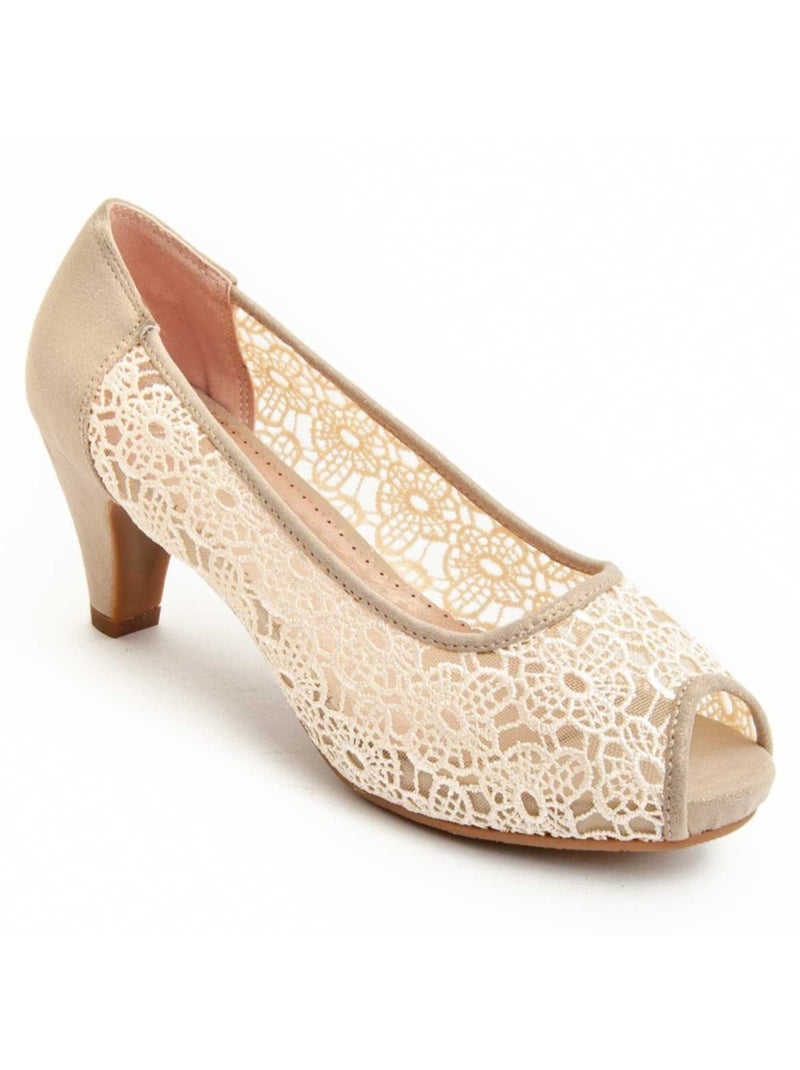 Scarpa Con Tacco Materiale Sintetico Montevita Beige - Kiabi