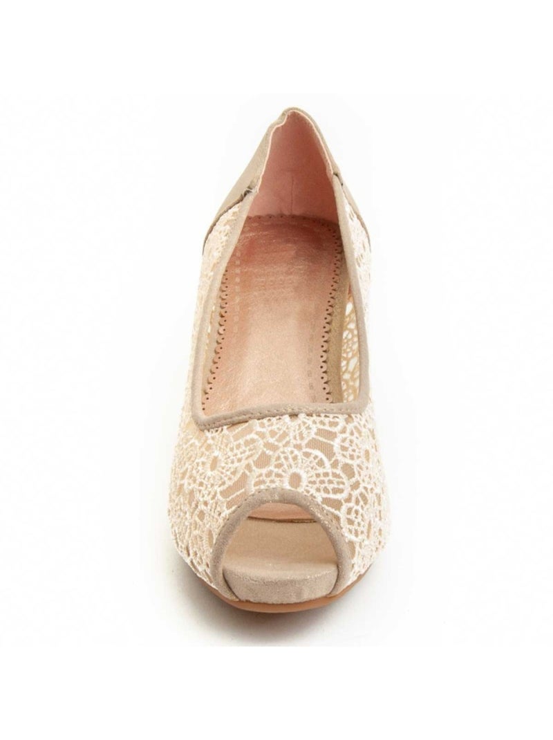 Scarpa Con Tacco Materiale Sintetico Montevita Beige - Kiabi