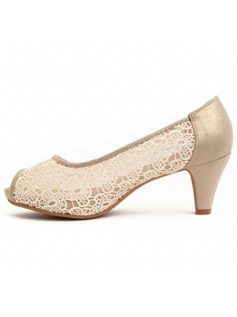 Scarpa Con Tacco Materiale Sintetico Montevita Beige - Kiabi