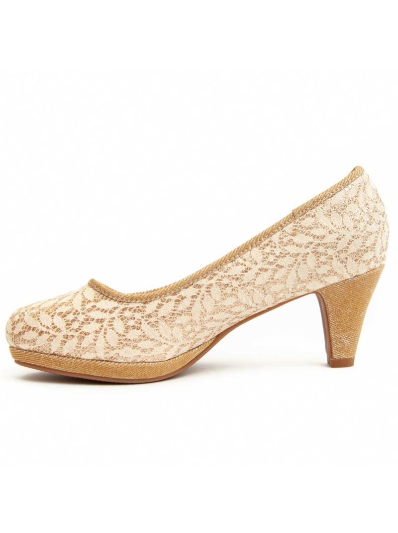 Scarpa Con Tacco Materiale Sintetico Montevita Beige - Kiabi