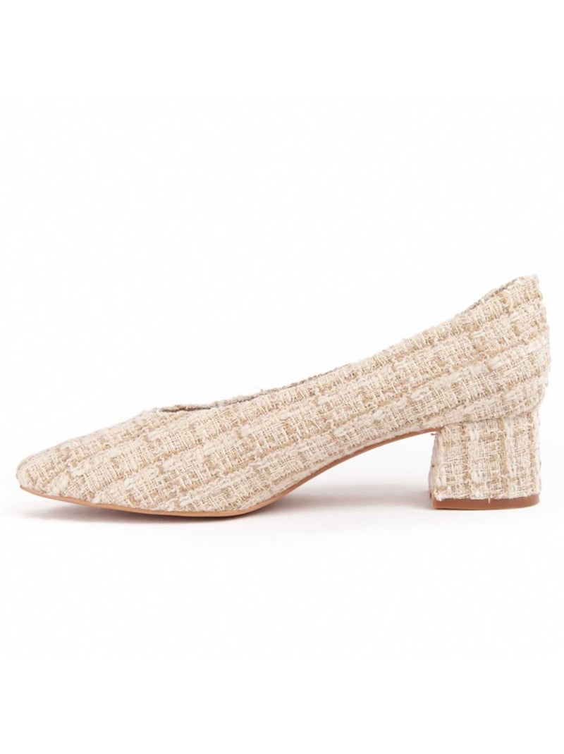 Scarpa Con Tacco Materiale Sintetico Montevita Beige - Kiabi