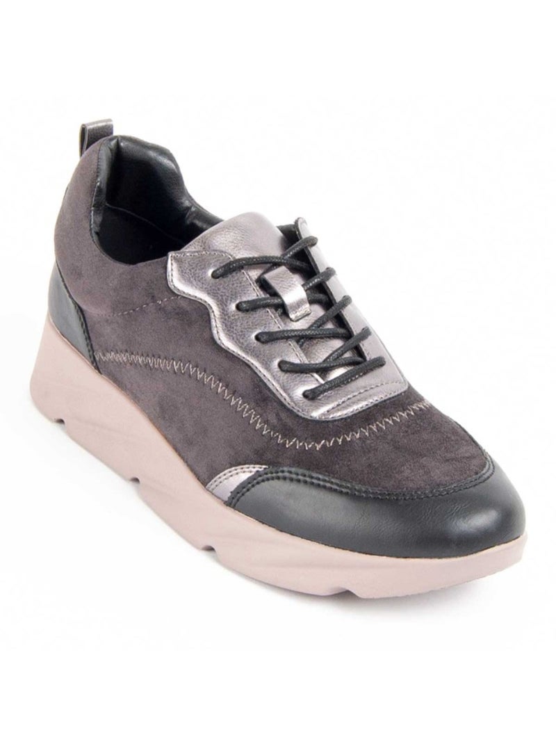 Scarpa Zeppa Materiale Sintetico E Tessile Montevita Grigio - Kiabi