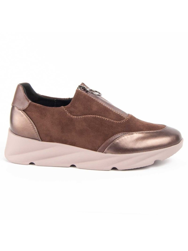 Scarpa Zeppa Materiale Sintetico E Tessile Montevita Marrone - Kiabi